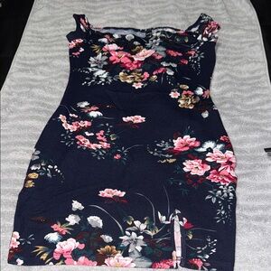 SHEIN Navy Floral Mini Dress